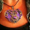Violet-blue Filigree Heart Pendant - Image 2