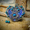 Violet-blue Filigree Heart Pendant - Image 3