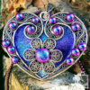 Violet-blue Filigree Heart Pendant